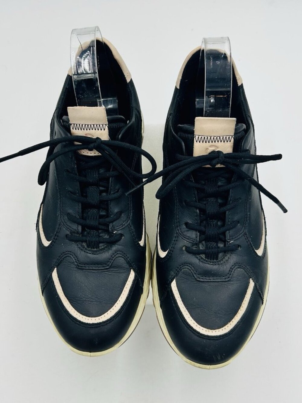ECCO St 1 Black Pink Urban Leather Sneakers Shoes EUR 40 US 9.5 Womens